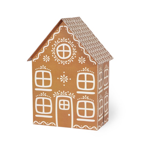 A pre-made cardboard gingerbread house kit, perfect for easy assembly and festive decoration.