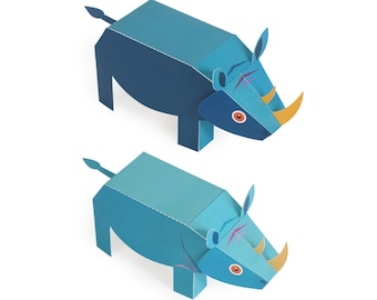 DIY Nashorn Papier Spielzeug Kit - 3D Papier Handwerk Tiere