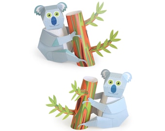 Maxi Koala Paper Toys - DIY Paper Craft Kit - 3D Paper Animals