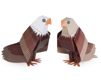 Maxi Bald Eagle Paper Toys - DIY Paper Craft Kit - 3D Paper Animals