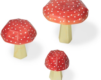 DIY Amanita Mushroom Paper Craft Kit - Whimsical Home Decor