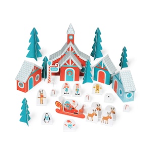 Christmas Paper Village - DIY Paper Craft Kit - Paper Toy - Christmas Toy