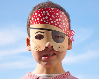 PIRATE Paper Mask - Kids Pirate Costume - Kids Halloween Costume - Printable Mask