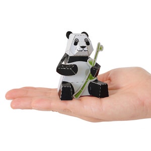 Carte postale artisanale en papier PANDA — À ASSEMBLER