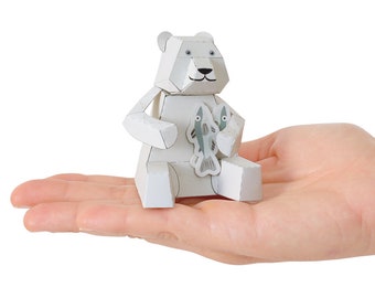 Polar BEAR Paper Craft Postcard — TO ASSEMBLE