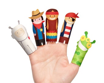 jungle animals paper finger puppets printable pdf toy diy etsy