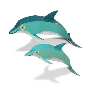 Maxi Dolphin Paper Toys - DIY Paper Craft Kit - 3D Paper Animals