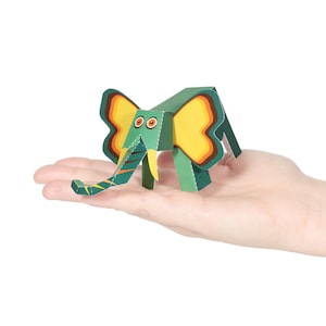 Carte postale artisanale en papier ÉLÉPHANT — À ASSEMBLER