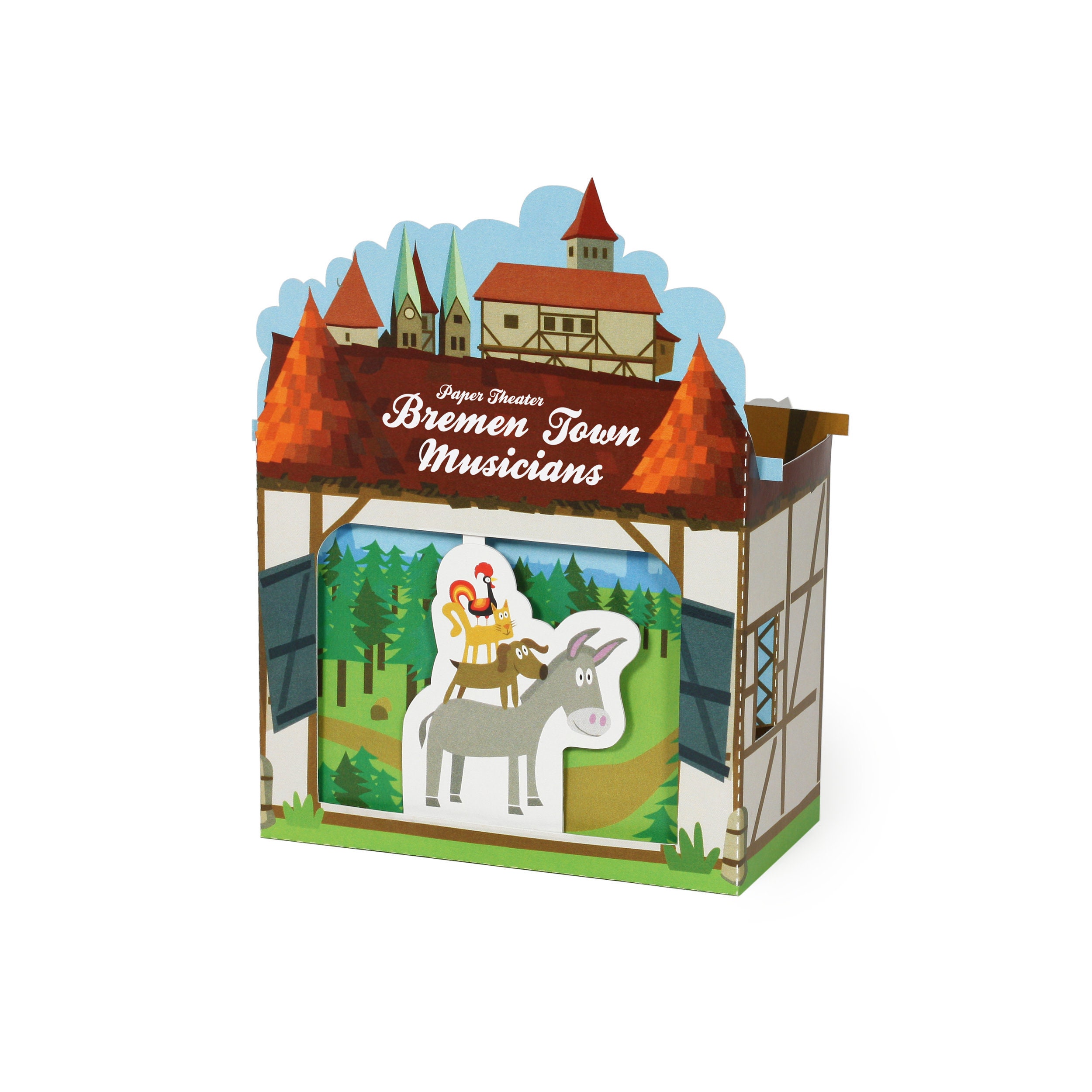 Bremen Town Musicians Paper Theater Diy Paper Craft Kit Etsy