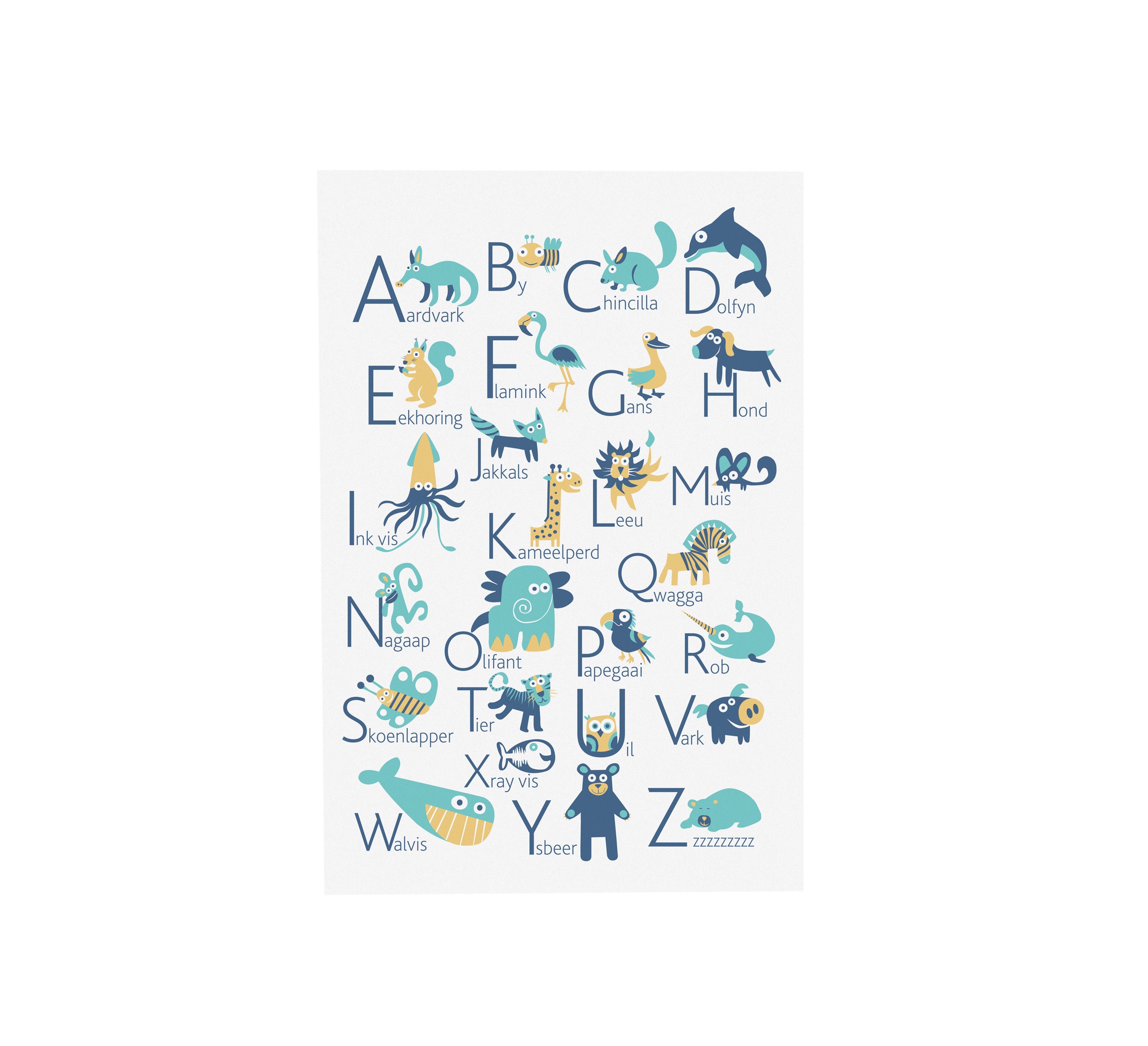 AFRIKAANS Alphabet Poster with animals from A to Z BIG POSTER Etsy