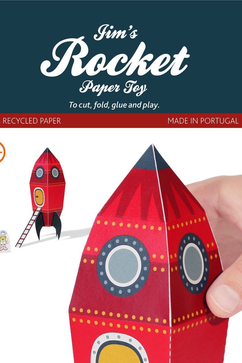 Rocket Paper Toy DIY Paper Craft Kit 3D Model Paper Figure Etsy