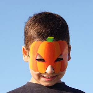 PUMPKIN Paper Mask Kids Pumpkin Costume Halloween costume Printable Mask image 2