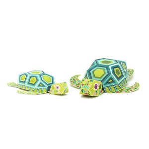 Maxi Turtle Paper Toys - DIY Paper Craft Kit - 3D Paper Animals - Kids Turtle - 3D Model Paper Figure