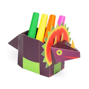 Dinosaurs Desk Organizers DIY Papercraft Kit 4 Desk Dinosaurs image 10