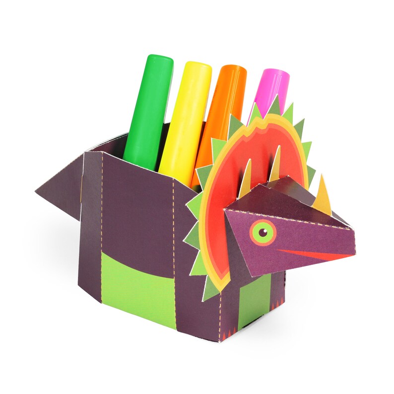 Dinosaurs Desk Organizers DIY Papercraft Kit 4 Desk Dinosaurs image 10