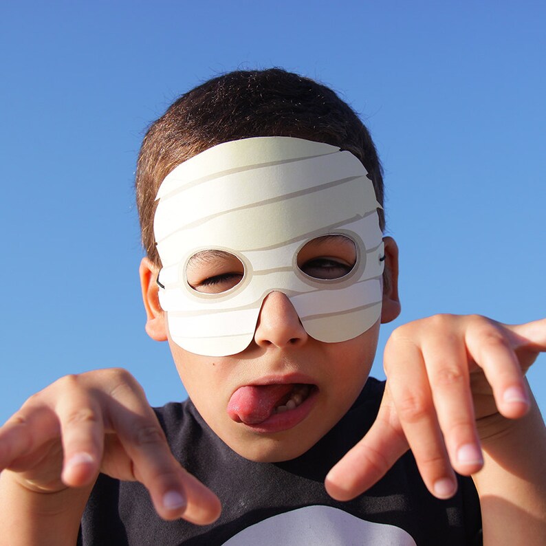 MUMMY Paper Mask Kids Halloween Costume Printable Mask Etsy