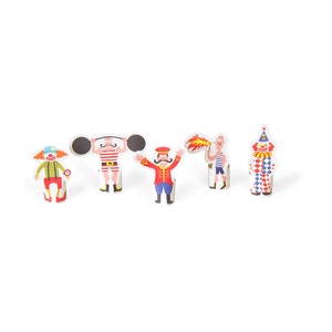 Circus Paper Finger Puppets PRINTABLE PDF Toy DIY Kit Paper Toy Birthday Party Favor image 3