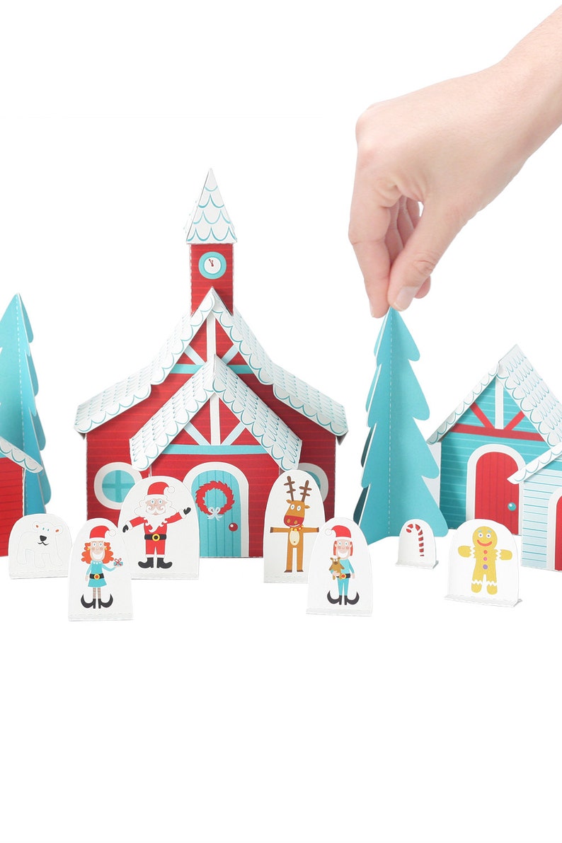 Christmas Paper Village DIY Paper Craft Kit Paper Toy - Etsy