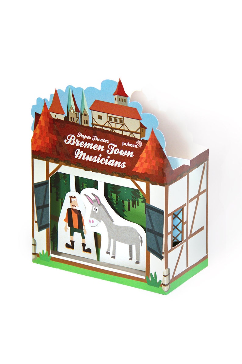 Bremen Town Musicians Paper Theater DIY Paper Craft Kit | Etsy