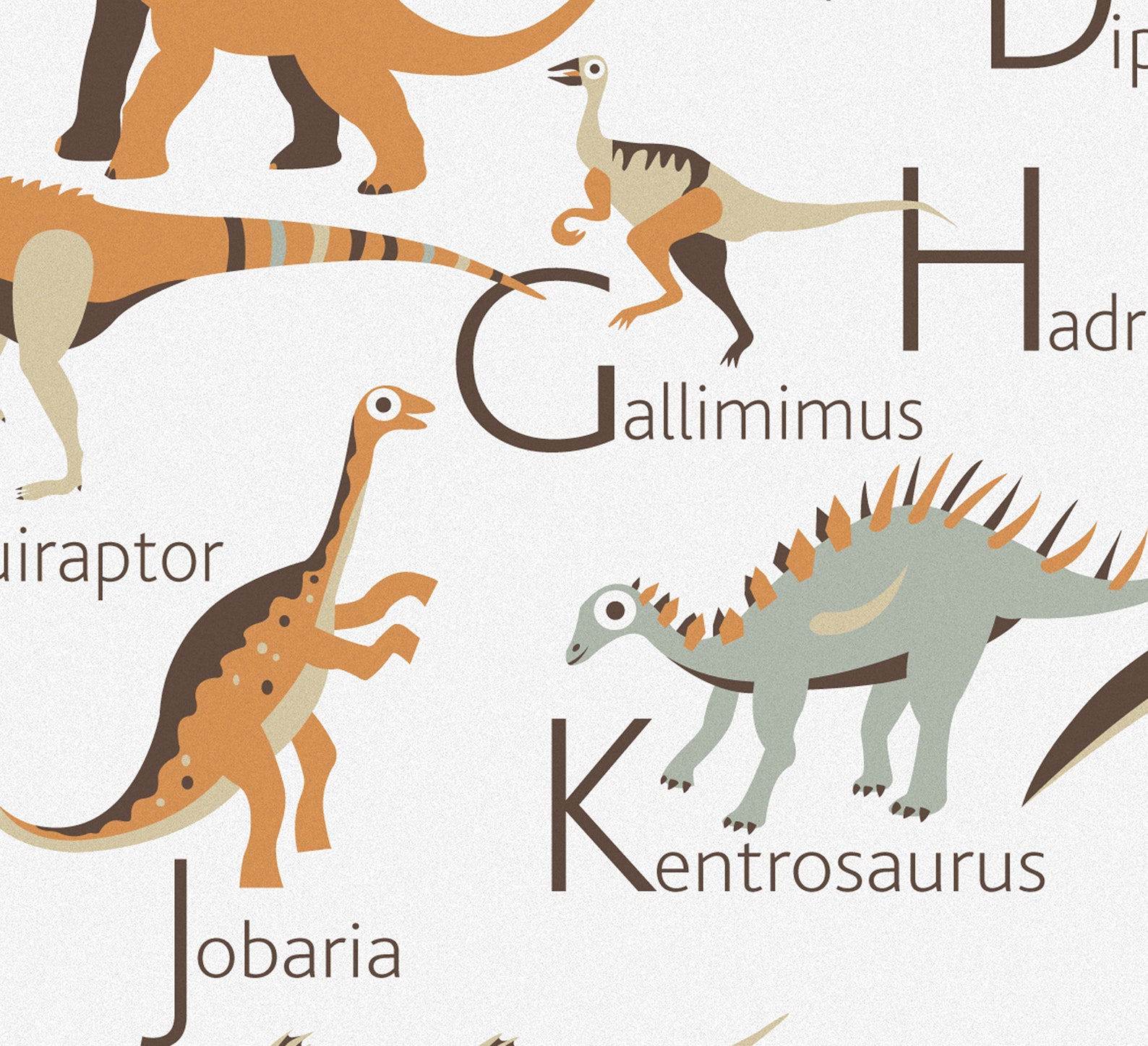 DINOSAURS Alphabet Poster From A to Z BIG POSTER 13x19 Inches - Etsy