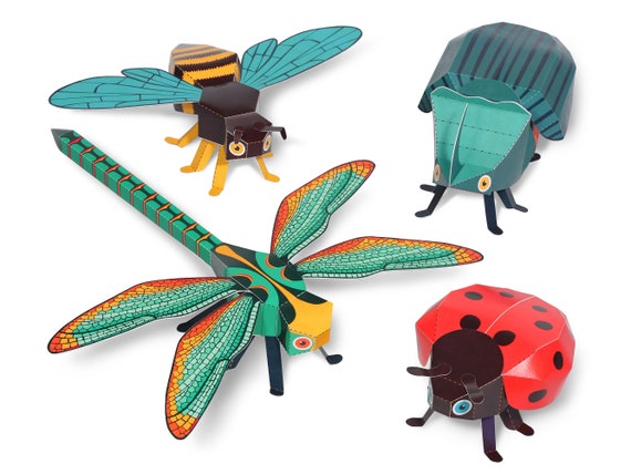 Bugs Paper Toys DIY Paper Craft Kit 3D Paper Animals - Etsy