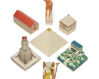 Seven Wonders of the Ancient World Paper Toys - DIY Paper Craft Kit - School Project