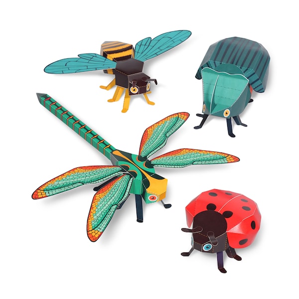 Bugs Paper Toys - DIY Paper Craft Kit - 3D Paper Animals