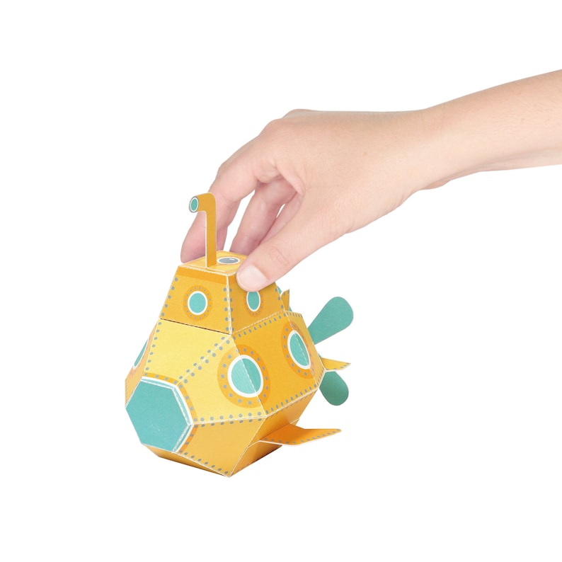 Submarine Paper Toy DIY Paper Craft Kit 3D Model Paper Etsy