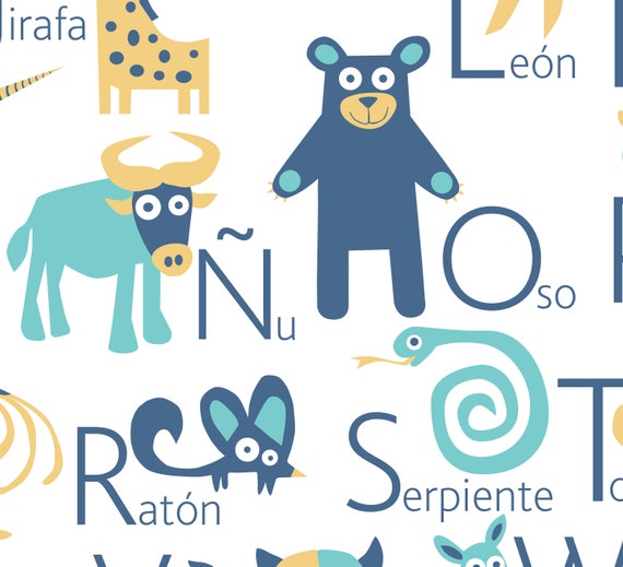 SPANISH Alphabet Poster With Animals From A to Z BIG POSTER - Etsy SPANISH Alphabet Poster With Animals From A to Z BIG POSTER - Etsy