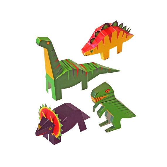 Dinosaurios Juguetes de Papel DIY Paper Craft Kit 4 - Etsy España Dinosaurios Juguetes de Papel DIY Paper Craft Kit 4 - Etsy España