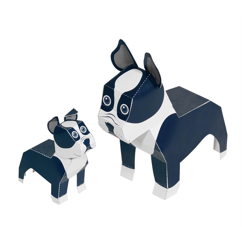Maxi Boston Terrier Paper Toys DIY Paper Craft Kit 3D | Etsy