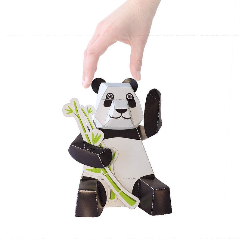 Panda Paper Toy DIY Paper Craft Kit 3D Model Paper Figure Etsy