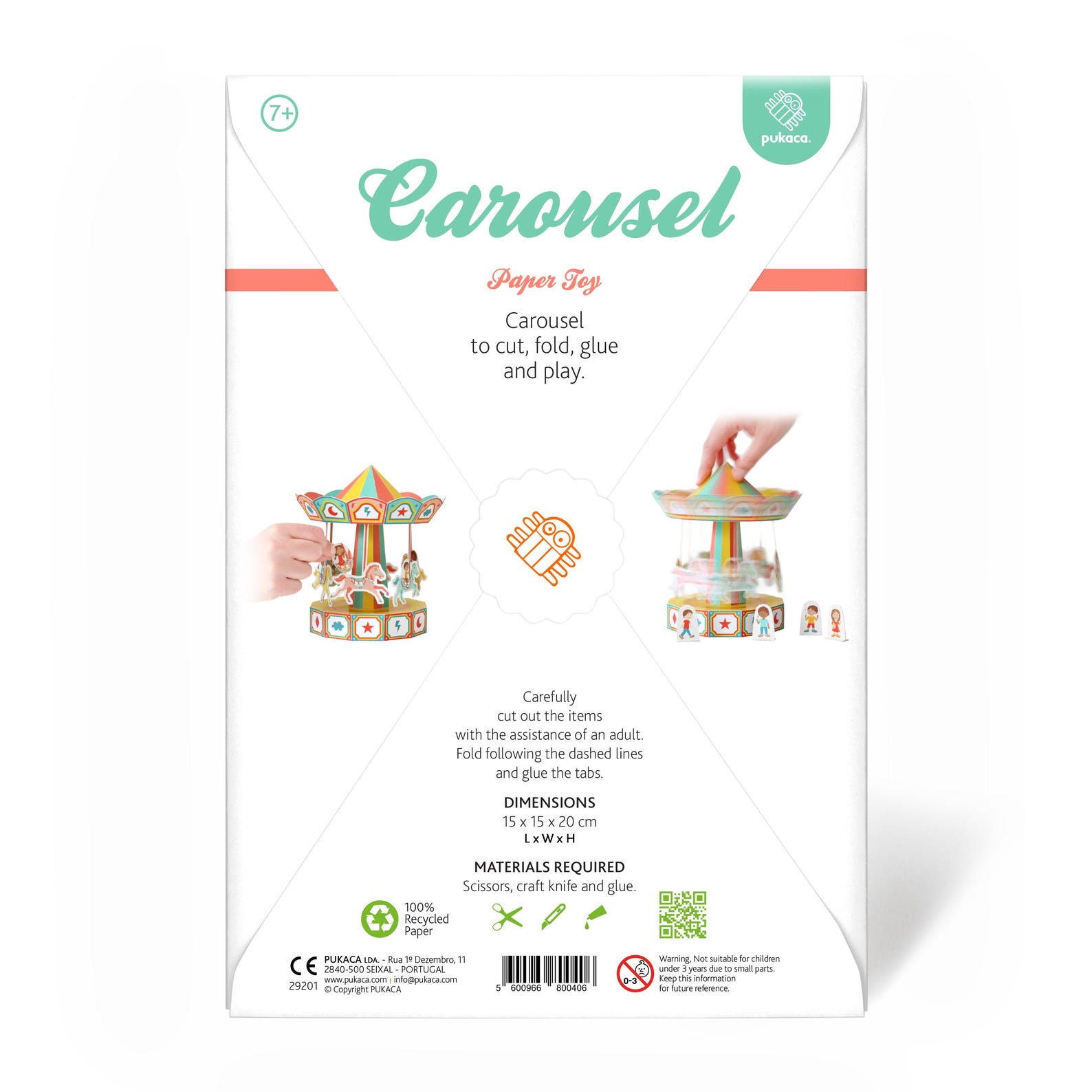 Carousel Paper Toy: Movable 3D Model Craft Kit - Etsy