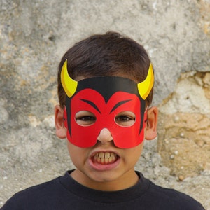 DEVIL Paper Mask - Kids Halloween Costume - Printable Mask