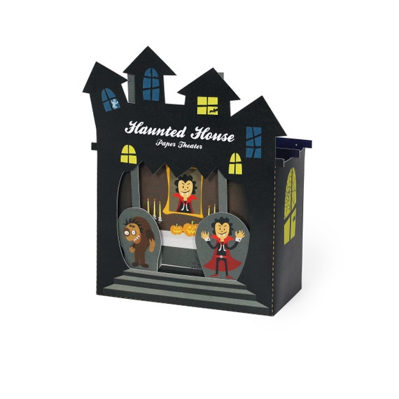 Haunted House Paper Theater Halloween Diy Craft Kit Etsy