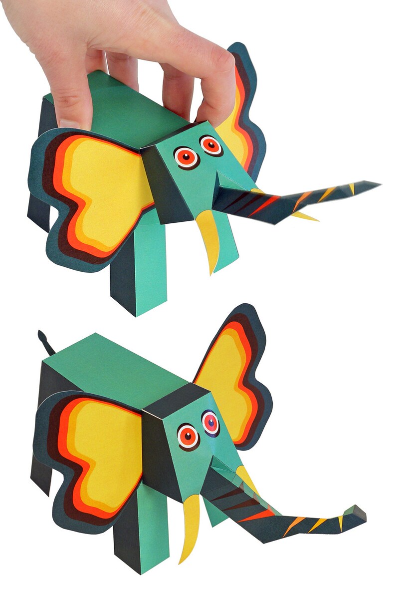 Jungle Animals Paper Toys DIY Paper Craft Kit 3D Paper Etsy