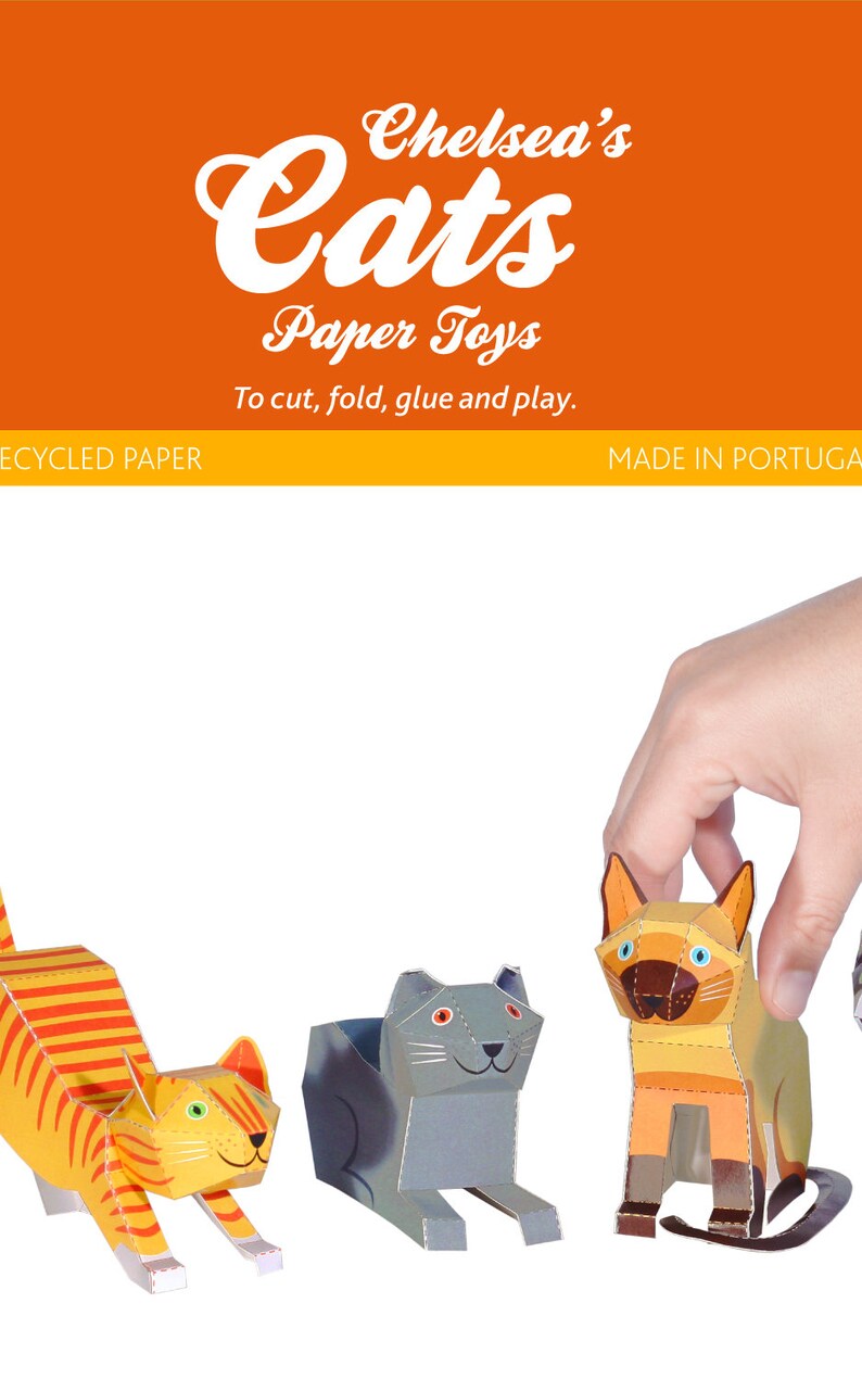 Cats Paper Toys DIY Paper Craft Kit 3D Paper Animals 4 Etsy