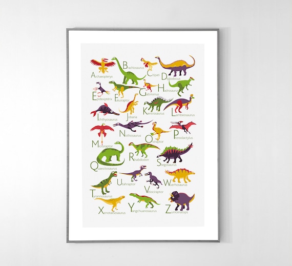 DINOSAURS Alphabet Poster From A to Z, BIG POSTER 13x19 Inches - Etsy