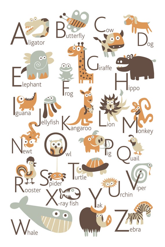 ENGLISH Alphabet Poster With Animals From A to Z BIG POSTER - Etsy Norway ENGLISH Alphabet Poster With Animals From A to Z BIG POSTER - Etsy Norway