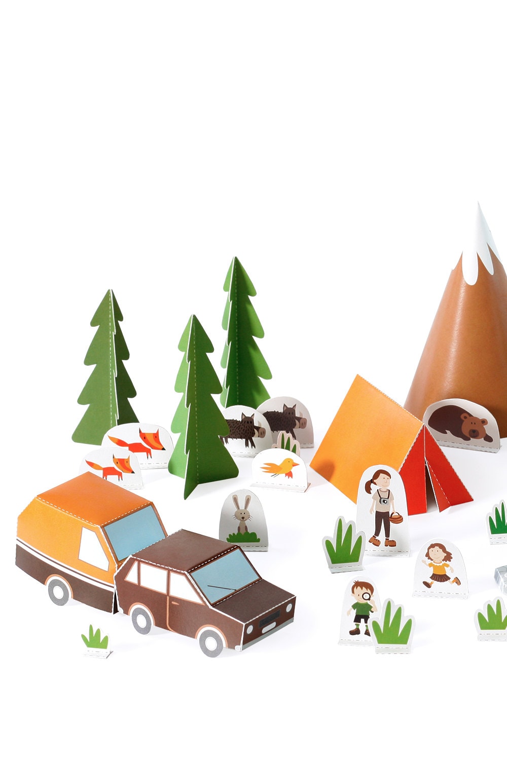 Camping Paper Toy DIY Paper Craft Kit Papercraft Kids Etsy