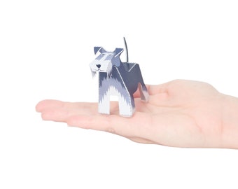 Postal artesanal de papel SCHNAUZER — Para MONTAR