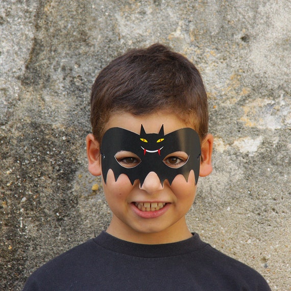 Bat Paper Mask Kids Halloween Costume Printable Mask Etsy