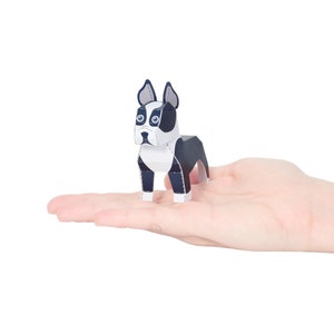 Carte postale artisanale en papier BOSTON TERRIER — À ASSEMBLER