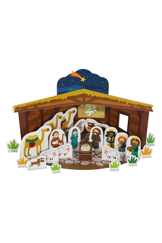 Nativity Scene Paper Theater Diy Paper Craft Kit Paper Toy Etsy