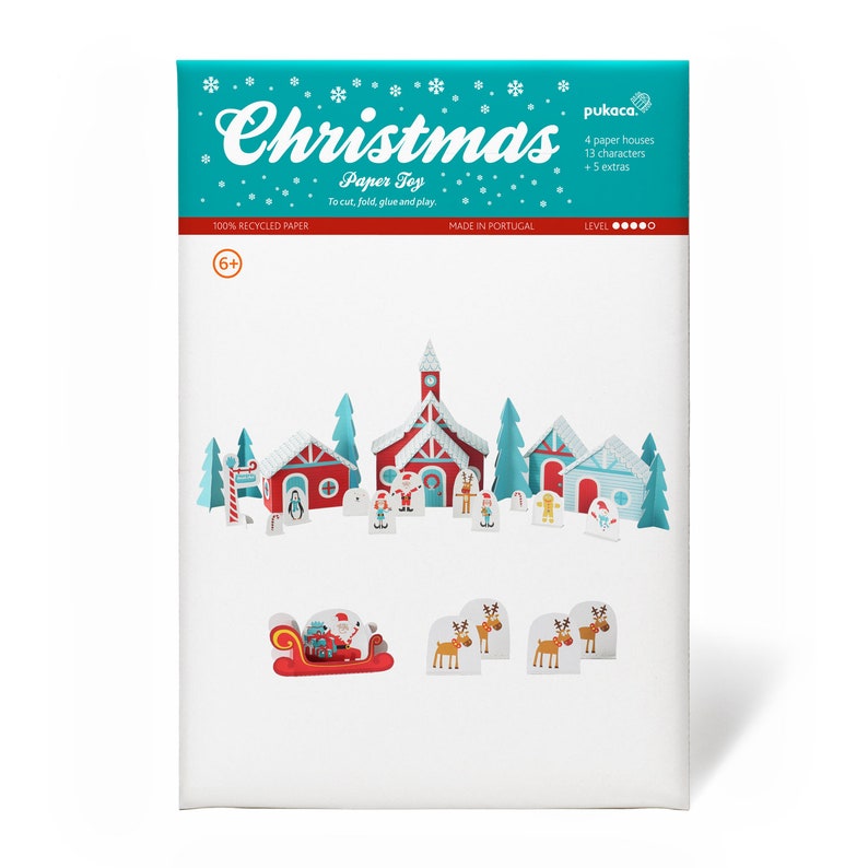 Christmas Paper Village DIY Paper Craft Kit Paper Toy Etsy Canada