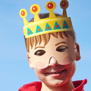 KING Paper Mask - Kids Halloween Costume - Printable Mask