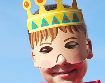 KING Paper Mask - Kids Halloween Costume - Printable Mask