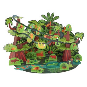 Tropical Forest Paper Toy - DIY Paper Craft Kit - Kids Papercraft - School Project