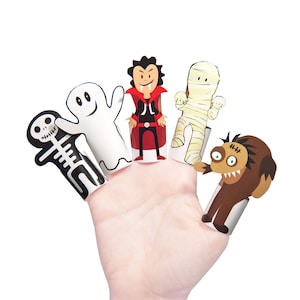 Klassische Monster Papierfingerpuppen - DIY Bastelset Papierspielzeug - Geburtstagsgeschenk
