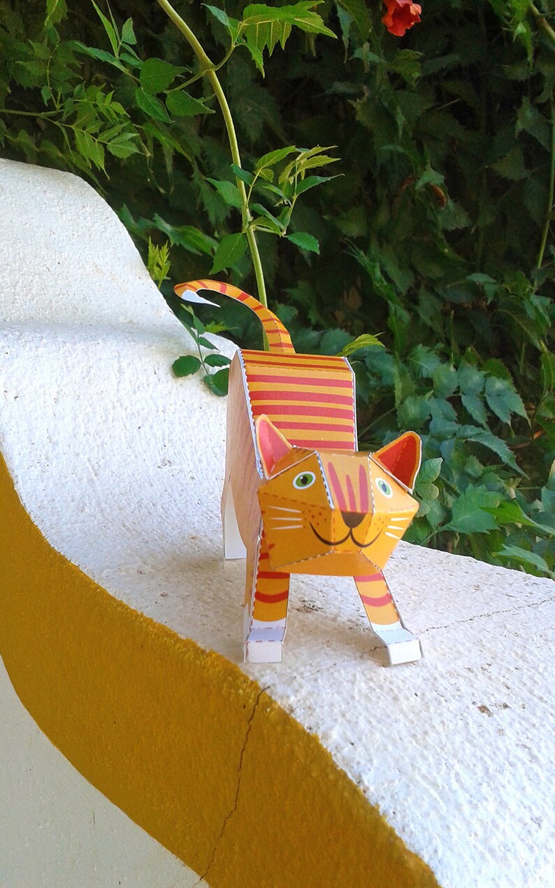 Cats Paper Toys DIY Paper Craft Kit 3D Paper Animals 4 Etsy